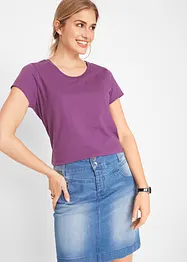 Topp med rund hals, kort arm (5-pack), bonprix
