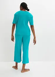 Loungewear-kosedress i ribbemateriale med kulotte, bonprix