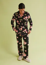 Pyjamas med knappestolpe og stikklommer, bonprix