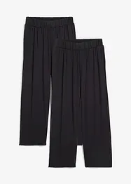 Ankellang bukse i trikot, High Waist (2-pack), bonprix