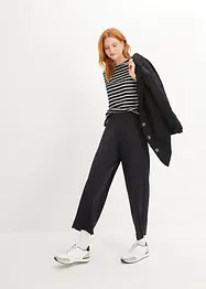Ankellang bukse i trikot, High Waist (2-pack), bonprix