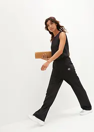 Ultrasoft trenings-jumpsuit av scuba, vide ben, hurtigtørkende, bonprix