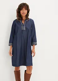 Jeanskjole med broderi, bonprix