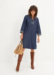 Jeanskjole med broderi, bonprix