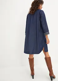 Jeanskjole med broderi, bonprix