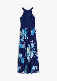 Maxikjole med blomsterprint og blonde, bonprix