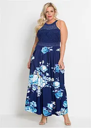 Maxikjole med blomsterprint og blonde, bonprix