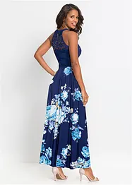 Maxikjole med blomsterprint og blonde, bonprix