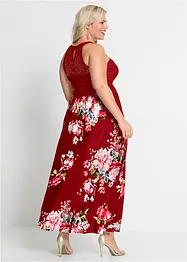 Maxikjole med blomsterprint og blonde, bonprix
