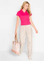 Bukse med lin og vide ben, bonprix