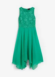 Premium-chiffonkjole med blonder, bonprix