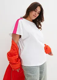T-skjorte med volangermer og neonstriper, bonprix