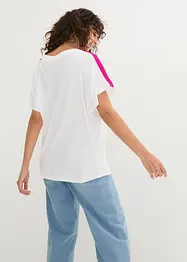 T-skjorte med volangermer og neonstriper, bonprix