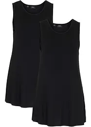 Lang topp av myk viskose, 2-pack, bonprix
