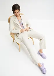 Lang blazer i lin- og viskosemiks, bonprix