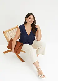 Topp med hullbroderi, bonprix