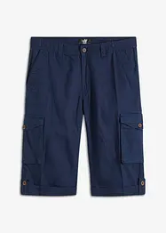 Lang cargo bermudashorts i lett linmiks, Regular Fit, bonprix
