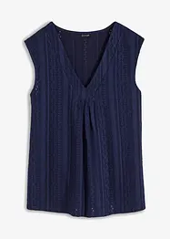 Topp med hullbroderi, bonprix