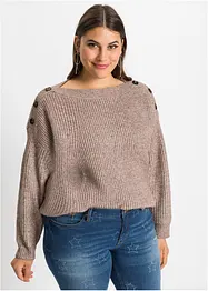 Oversized genser med knapper, bonprix