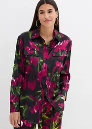 Satengbluse med print, bonprix