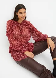Chiffonbluse med volanger, bonprix