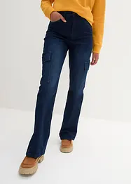 Cargo-jeans, High Waist, komfortlinning, bonprix