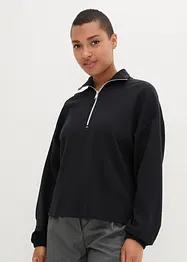 Troyer-sweatshirt med Boxy passform med modal, lang arm, bonprix