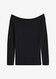 Ribbet Off Shoulder-genser, bonprix