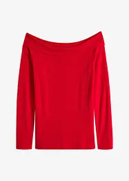 Ribbet Off Shoulder-genser, bonprix