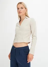 Bluse med glidelås, bonprix