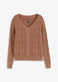 Strikket genser med Cable Knit, bonprix