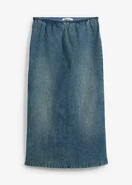 Jeansskjørt med stretch, langt, bonprix