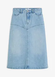 Midi-jeansskjørt med A-fasong, bonprix