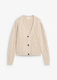 Cardigan med flettemønster, bonprix