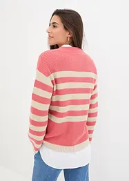 Stripet cardigan av bomull, bonprix