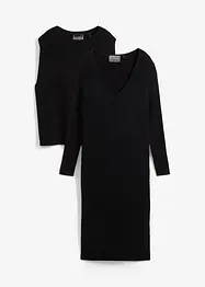 Strikket kjole med vest 2-delt sett, bonprix
