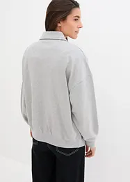 Sweatshirt med V-hals og polo-krage, bonprix