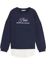 Sweatshirt med blusebesetning til barn, bonprix