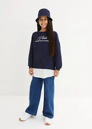 Sweatshirt med blusebesetning til barn, bonprix