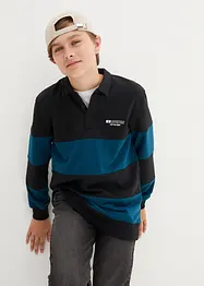 Sweatshirt med polo-krage, bonprix