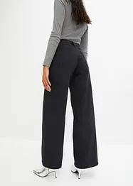 Wide Leg-jeans High Waist, splitt, bonprix