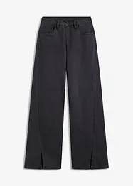 Wide Leg-jeans High Waist, splitt, bonprix