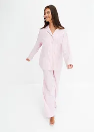 Vevd flanell-pyjamas med gavepose og sovemaske, bonprix