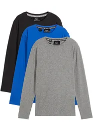 Langermet topp med økologisk bomull (3-pack), bonprix