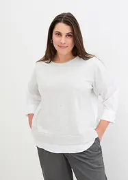 Bluse med sweat-besetning, 3/4-lang arm, bonprix