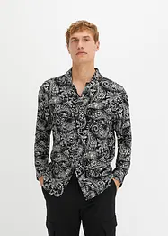 Langarmet skjorte av lett viskose, Slim Fit, bonprix