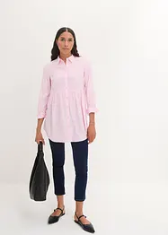 Lang bluse med knappestolpe, av viskose, bonprix