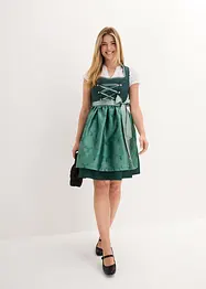 Dirndl med ståkrage, knelang (2-delt sett), bonprix