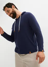 Langermet shirt med hette, av økologisk bomull, bonprix