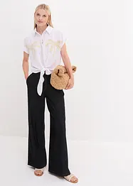 Bluse med broderi, bonprix
